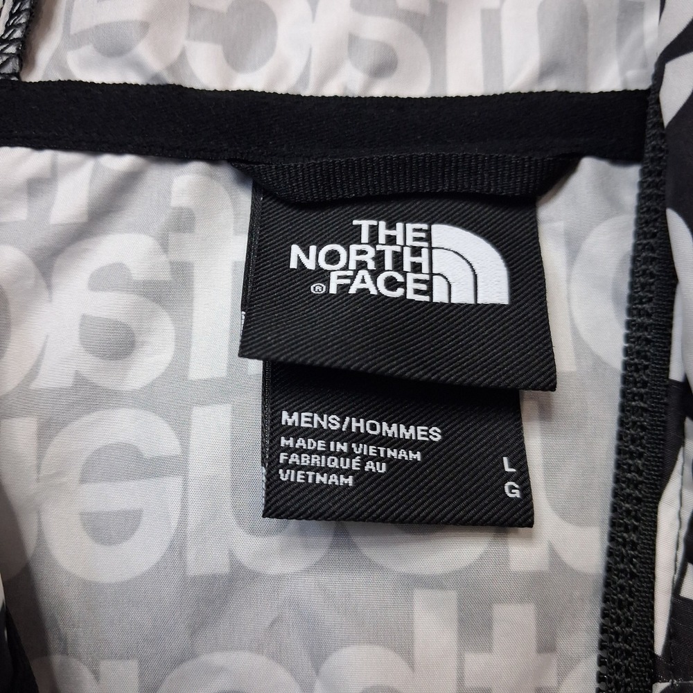 The North Face Mens Windwall Jacket Black White All Over Logo Print Large L - Picture 7 of 16